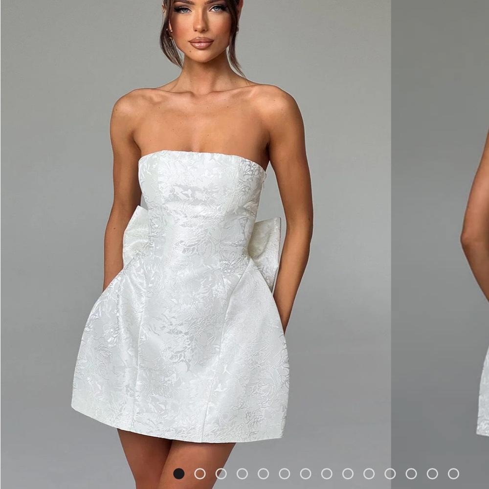 White Strapless Sheath Dress for Brides